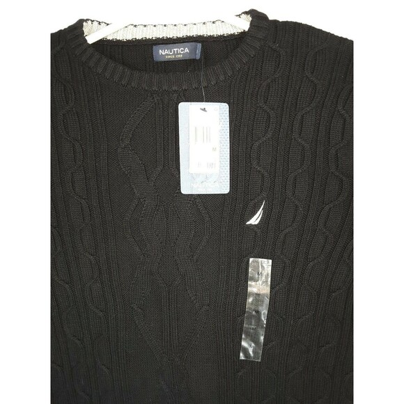 Nautica NWT True Black Seafarer Fashion Pull-Over Sweater- Men's Size Medium - Picture 2 of 5